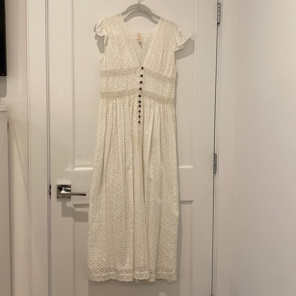 Raga white cotton eyelet dress , size Small